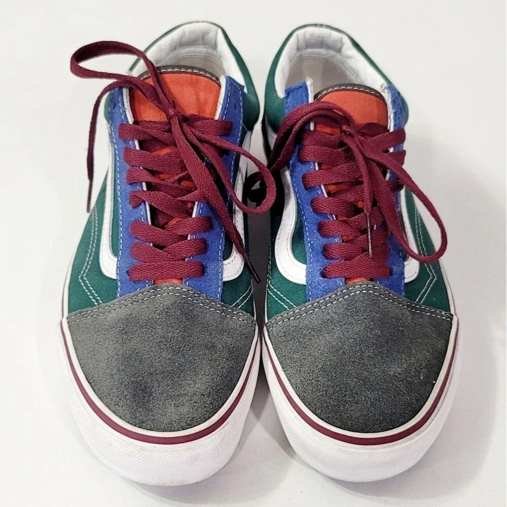 VANS Old Skool Yacht Club Sneakers Blue Green Yellow Colorblock 8.5M/10W EUC